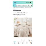 Beige Queen Comforter Set Seersucker 7 Pieces,