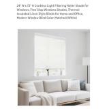 NEW 24" W x 72" H Cordless Roller Shade, Light