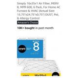 (6) 16" x 25" x 1"   MERV8 Air Filters