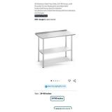 NEW 24" x 48" All-Stainless Steel Prep Table w/