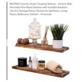 NEW Set of 2 Country Rustic Floating Shelves -