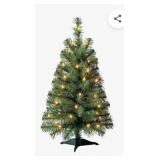 NEW  2 Ft Pre-Lit Green Artificial Christmas Tree