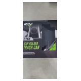 NEW 2 Pk Cup Holder Trash Can w/ Push Flap Lid,