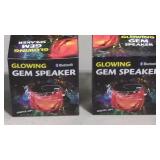2 New Glowing Gem Bluetooth Speakers Lights up &