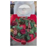 20" Christmas Wreath in Plastic Wreath Storage