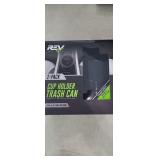 NEW 2 Pk Cup Holder Trash Can w/ Push Flap Lid,