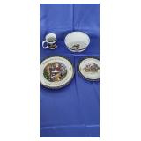 Estate- 4 Pc "A Christmas Story" Porcelain Place