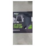 NEW 2 Pk Cup Holder Trash Can w/ Push Flap Lid,
