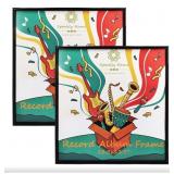 2 New Black PVC Vinyl Record Album Frames.