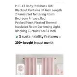 (NEW) 52" x 84" Hot Pink Blackout Curtains (2)
