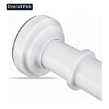 White Shower Curtain Rod 36-98Inch Never Rust No
