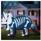 New 8 FT Long  Skeleton Triceratops Halloween