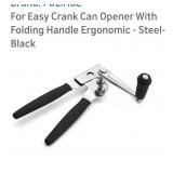 (NEW) Easy Crank Can Opener with Folding Handle