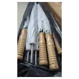 10 New 30" White Wedding Umbrellas  with Wood