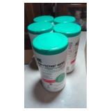 5 Cannisters Disinfectant Wipes, Large Lemon