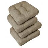 4 New Chair Cushions for Dining Chairs, Tufted