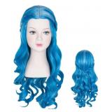 New Long Wavy Blue Braided Wigfor Girls Kids