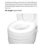 NEW 5" Raised Toilet Seat (Round) w/ Non-Slip