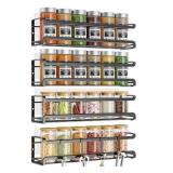 New Spice Rack Wall Mounted 4 Pack,Space-Saving