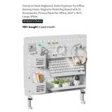 NEW Metal Clamp-on Desk Pegboard, 20.4" x 16.5",