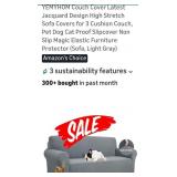 (New( 72" -92" Sofa Slip Cover (light gray)