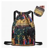 New Gym Bag Women Drawstring Backpack Foldable