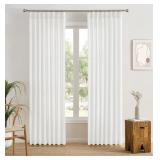 New  White Sheer Curtains 50"x 92 " Long Pinch