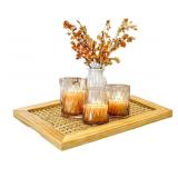New 14 inch Decorative Rattan Tray for