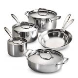 $484.New Tramontina Gourmet Tri-Ply 10-pc.