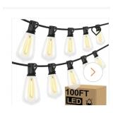 100 ft. LED Outdoor String Lights Plug-in with 52