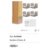 4 New  6"x 6" Stainless Steel Post Base,