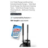 (New) Toilet Plunger & Brush Set