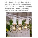50ft Outdoor Patio String Lights (white)