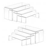8 New Acrylic Display Risers,  Clear Rectangular