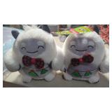 2 Yetis.    Plush Toys. 7" Tall