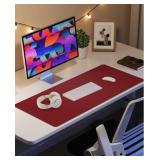 New Red Desk Mat Large, Leather Office Desk