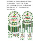 96pc  OMG Santa I Know Him Party Supplies Plates