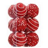 (2) Pks Christmas Ball Ornaments, Christmas Ball
