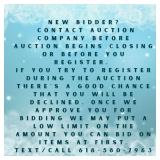 New Bidder? Contact Auction Company