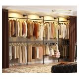 Industrial Pipe Clothing Rack, Reversible 13FT