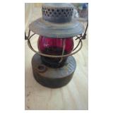 Handlan Railroad Lantern With Red Globe  Marked
