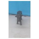 Brass Longhorn Steer Figurine  7" Long x 5" wide