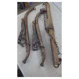 Antique wooden horse harness Hames and Yokes,