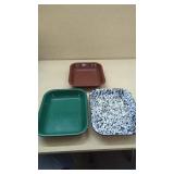 3 Granite Ware Pans. 11.5" x 9". Good Condition