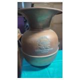Vintage Brass Spittoon   Red Skin Brand Chewing