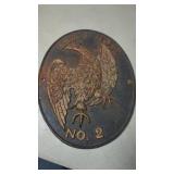 Cast Iron Fire Mark Plaque "EAGLE HOSE NO. 2"