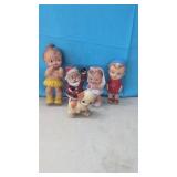 (5) Vintage Rubber  Squeeze Ytoys