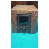 Antique Post office Box Door on Wood Box