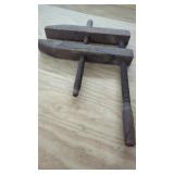 Large Primitive Wood Clamp Double Turn Handles