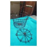 Vintage Metal Basket  4.5" Tall. 6" w